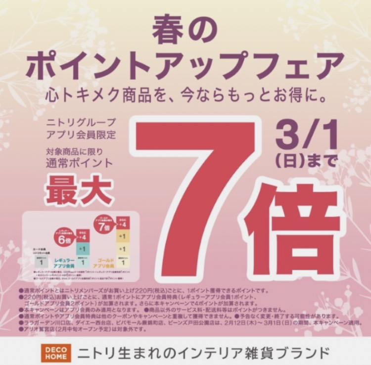 春のポイントアップフェア