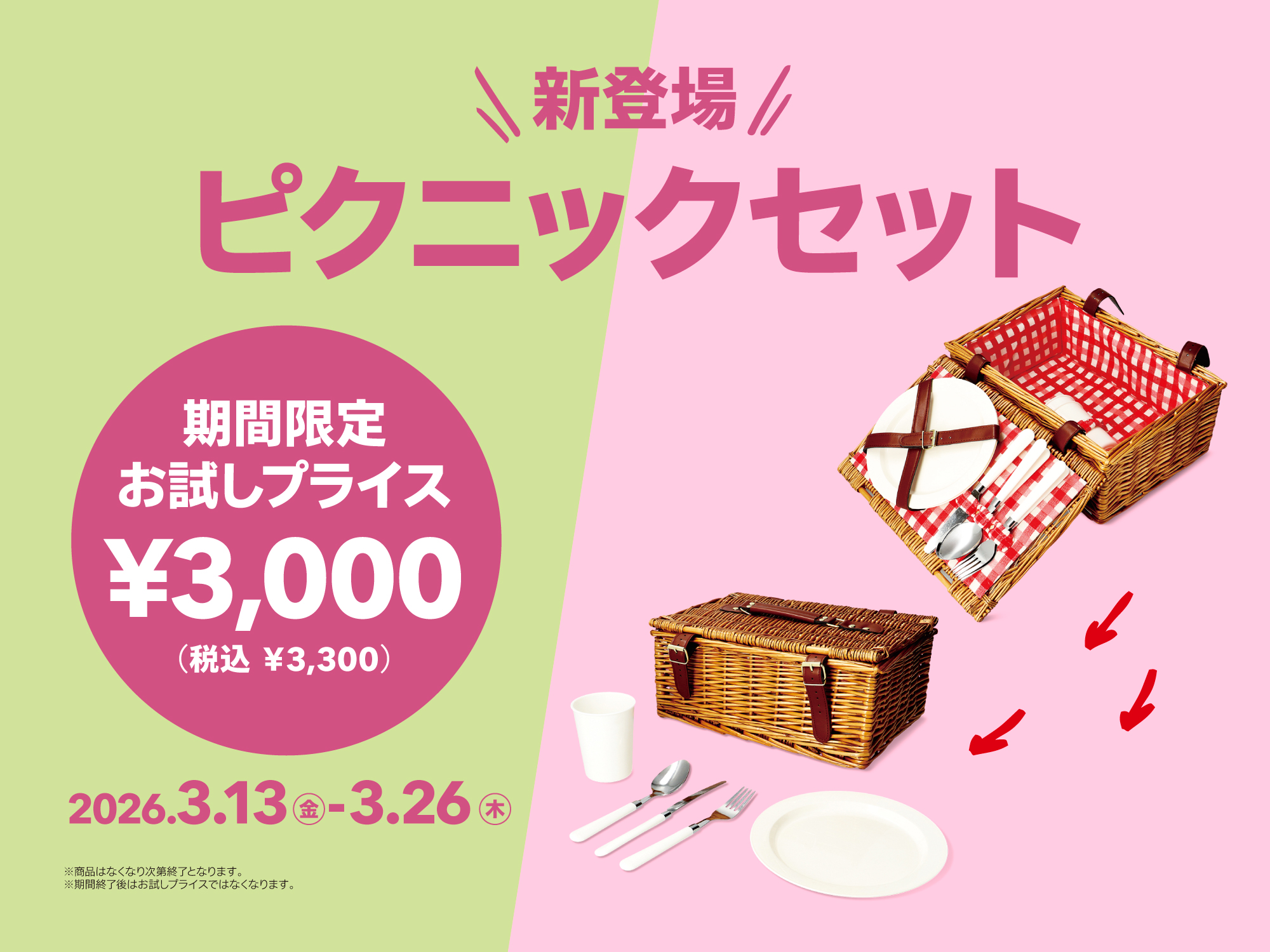 新登場！お試しプライス（ピクニックセット