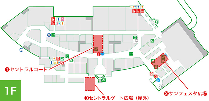 イベントスペースのマップ 1F