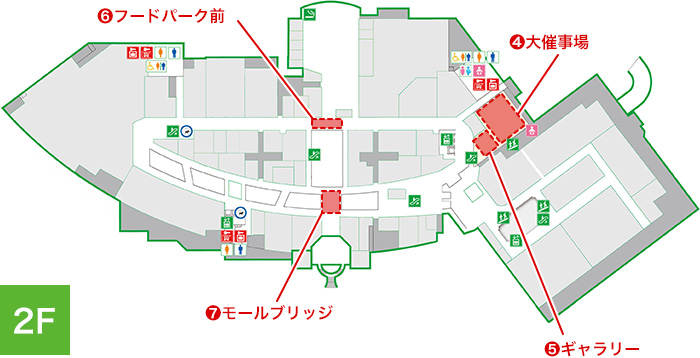 イベントスペースのマップ 2F